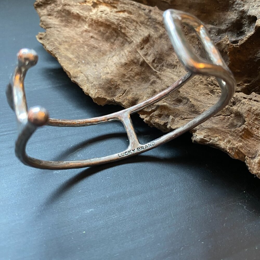 LUCKY BRAND - Sterling Silver Plated Cuff Bangle Ladder Bracelet - Picture 4 of 5
